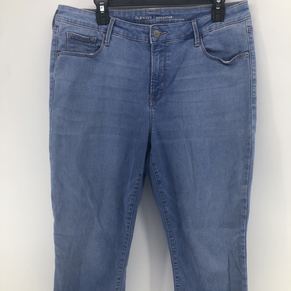 Old Navy High Rise Rockstar Built In Sculpt Skinny Jeans Women Size 16 Fray Hem